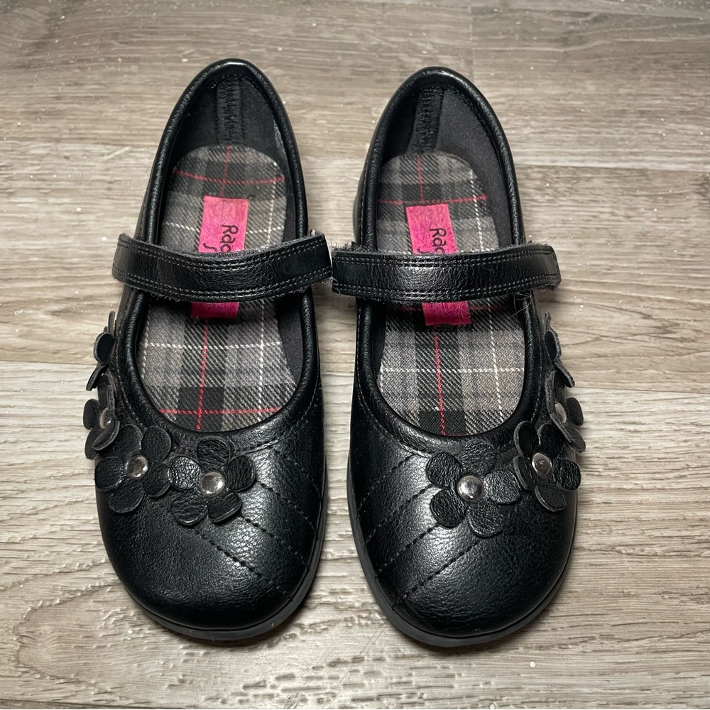 Rachel Shoes‎ Taelynn Mary Jane Kids 12M Black Floral Dress Flats